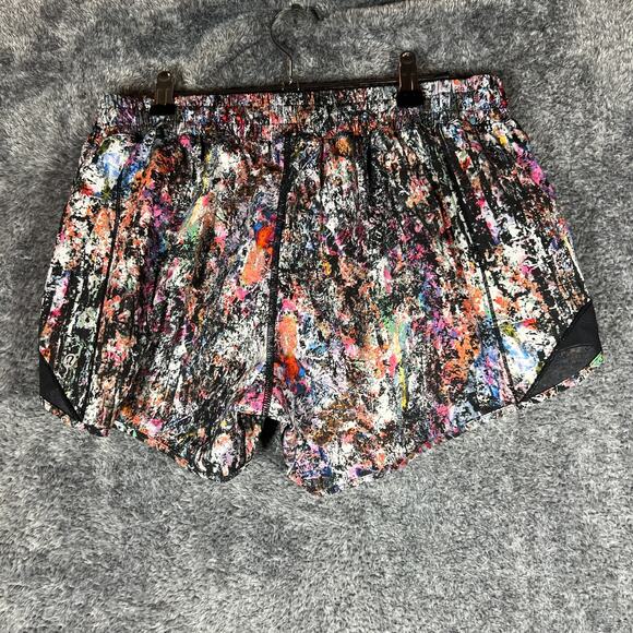 Lululemon Hotty Hot Shorts Womens Size 12 Spray Print 4" Inseam Lowrise Yoga - Picture 5 of 8
